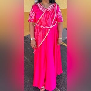 Western style grown with belt and look like sarimoti embroidery designer piece